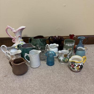 LOT 108B: Cream Pitcher Collection - Wedgwood, Stangl, Royal Crownford & More