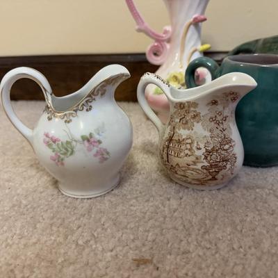 LOT 108B: Cream Pitcher Collection - Wedgwood, Stangl, Royal Crownford & More