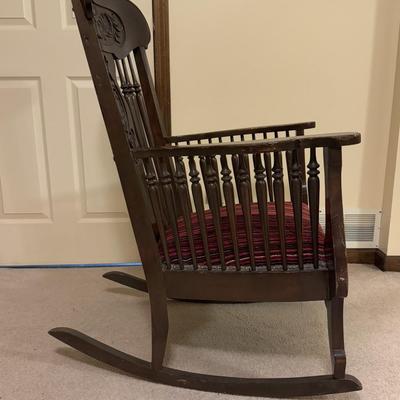 LOT 111B: Vintage Ornately Carved Rocking Chair