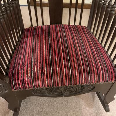 LOT 111B: Vintage Ornately Carved Rocking Chair
