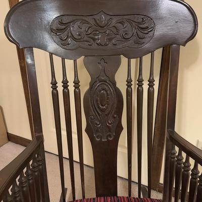 LOT 111B: Vintage Ornately Carved Rocking Chair