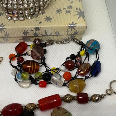 LOT 119J: Collection of Fashion Bracelets - Rhinestone Cuff & More