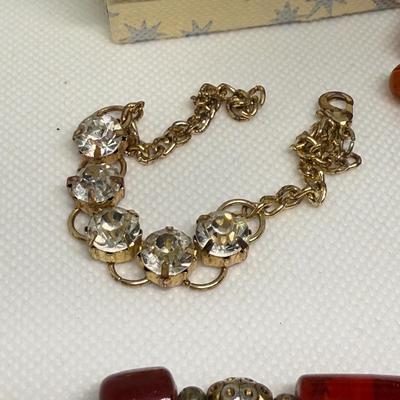 LOT 119J: Collection of Fashion Bracelets - Rhinestone Cuff & More