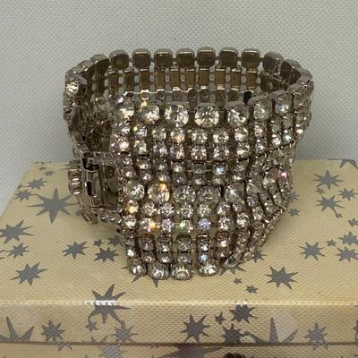 LOT 119J: Collection of Fashion Bracelets - Rhinestone Cuff & More