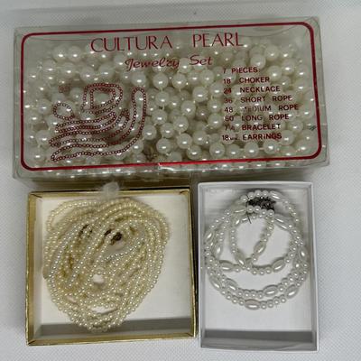 LOT 120J: Collection of “Pearl” Necklaces & More