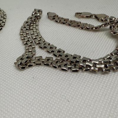 LOT 122J: Sterling Silver 925 Italy Chain & Bracelet Set (34.7g)