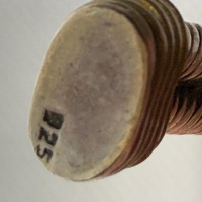 LOT 123J: Sterling Silver Cuff Bracelet & Flower Brooch (55.5g)