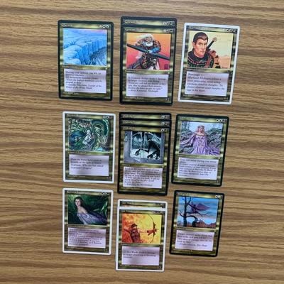 LOT 143 C: Magic The Gathering: 1993 - 1999 Protector Sleeves, Glass Tokens, Hard Cover Deck Case, & Artifact, Summons, & Land...
