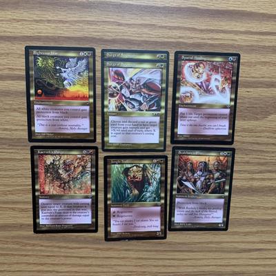 LOT 143 C: Magic The Gathering: 1993 - 1999 Protector Sleeves, Glass Tokens, Hard Cover Deck Case, & Artifact, Summons, & Land...