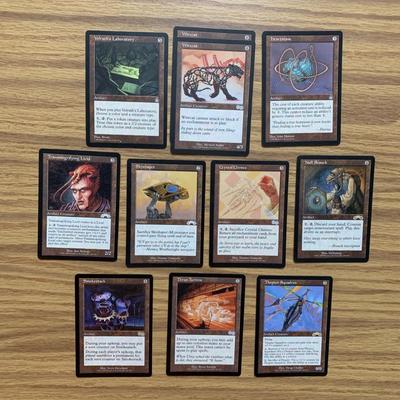 LOT 143 C: Magic The Gathering: 1993 - 1999 Protector Sleeves, Glass Tokens, Hard Cover Deck Case, & Artifact, Summons, & Land...