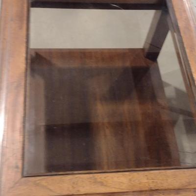Pair of Wooden and Glass Top Side Tables