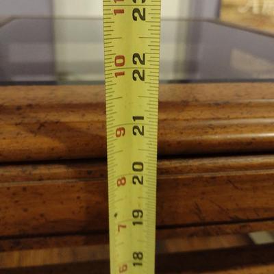 Pair of Wooden and Glass Top Side Tables