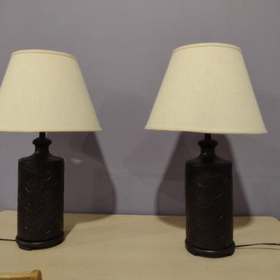 Pair of Table Top Lamps with Shades- Approx 31" Tall