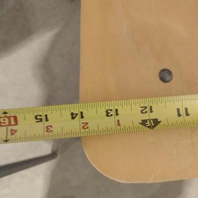 Pair of Metal Frame Chairs with Wood Seats and Backs