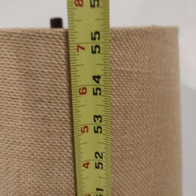 Wood Post Floor Lamp with Burlap Shade- Approx 55" Tall