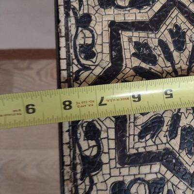 Pair of Metal Frame Plant Stand/Accent Tables with Tile Tops- Approx 8" Square x 20" Tall
