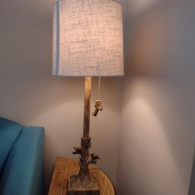 Bird and Branch Design Table Top Lamp with Shade- Approx 29" Tall