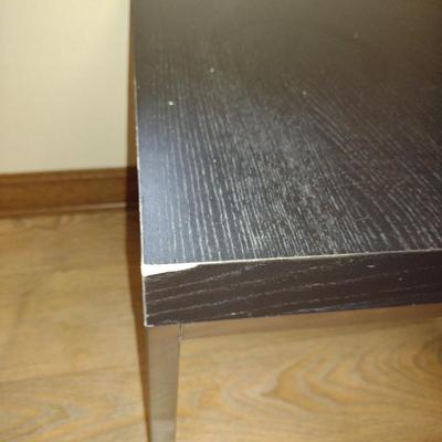 Metal Frame Side Table with Wood Finish Top- Approx 17 3/4" Square x 14 3/4" Tall