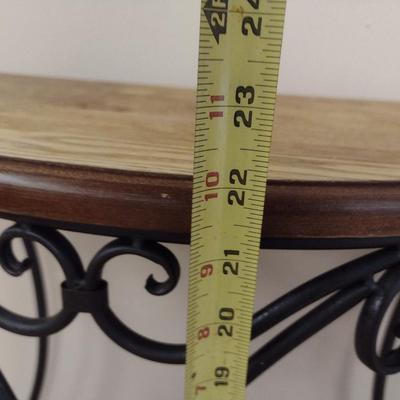 Demilune Wood and Metal Table