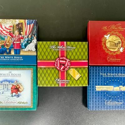 Lot 0f 5 White House Historical Association Christmas Ornaments