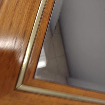 Pair of Wood Side Tables with Beveled Mirror Tops- Approx 20 1/2" x 27" x 20 1/2" Tall