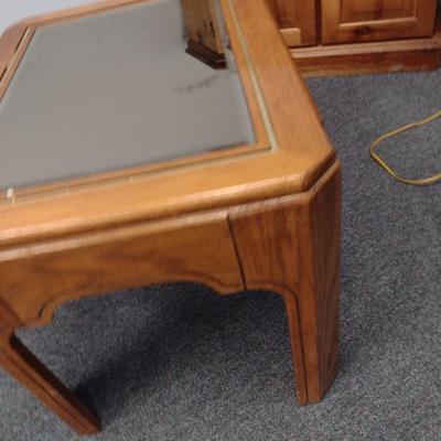 Pair of Wood Side Tables with Beveled Mirror Tops- Approx 20 1/2" x 27" x 20 1/2" Tall