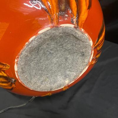 Orange Ceramic MCM Style Table Lamp (2058R-MG)