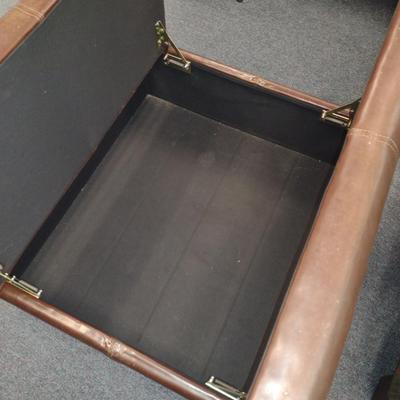 Large, Double Sized Storage Ottoman/Seat- Approx 34 3/4" x 34" x 16 1/2" Tall