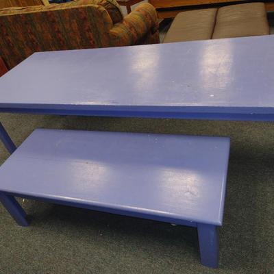Two Painted Wood Tables