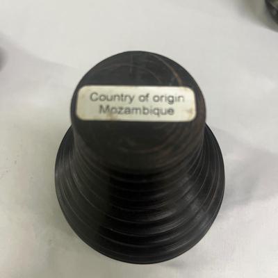 Five Turned Wooden Containers Made in Mozambique (2058R-MG)