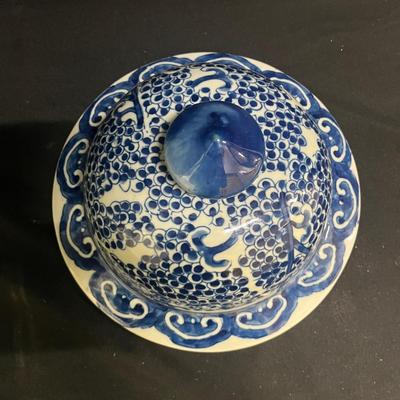 Blue and White Porcelain Ginger Jar w/ Lid (2058L-MG)