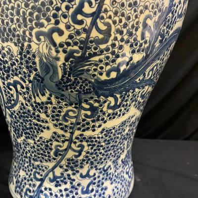 Blue and White Porcelain Ginger Jar w/ Lid (2058L-MG)