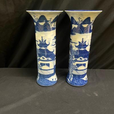 Reproduction of 18th Century Chinese Blue & White Porcelain Vases (2058L-MG)