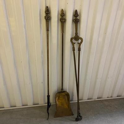 Brass Top Fireplace Screen, Brass Fireplace Tools and L.L. Bean Log Bag (2058R-MG)