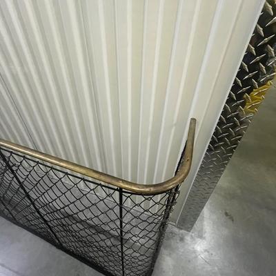 Brass Top Fireplace Screen, Brass Fireplace Tools and L.L. Bean Log Bag (2058R-MG)