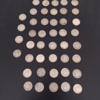 Group of Pre-1964 Silver Dimes- 44 Pieces (#95)