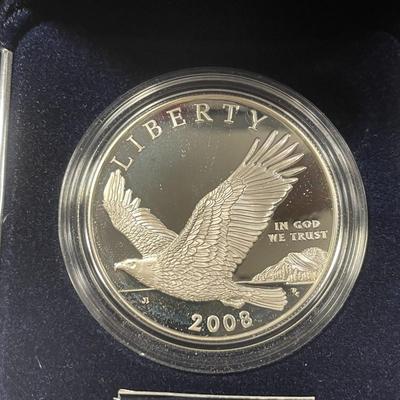 2008 P Bald Eagle Commemorative Silver Dollar $1 Proof Coin w/Box & COA as Pictured. FREE DOMESTIC SHIPPING.