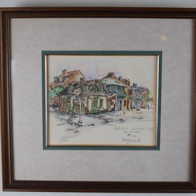 Signed & Framed "Lafitte's Blacksmith" 1972