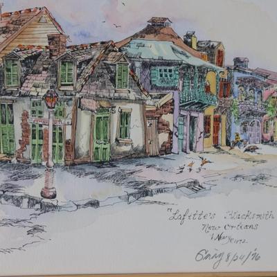 Signed & Framed "Lafitte's Blacksmith" 1972