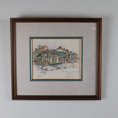 Signed & Framed "Lafitte's Blacksmith" 1972