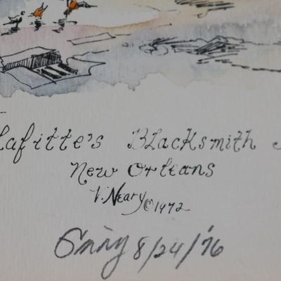 Signed & Framed "Lafitte's Blacksmith" 1972