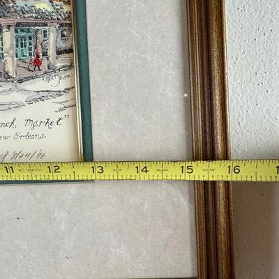 Signed and Framed "French Market" by V. Neary