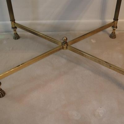Wood & Beveled Glass Side Table