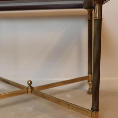 Wood & Beveled Glass Side Table