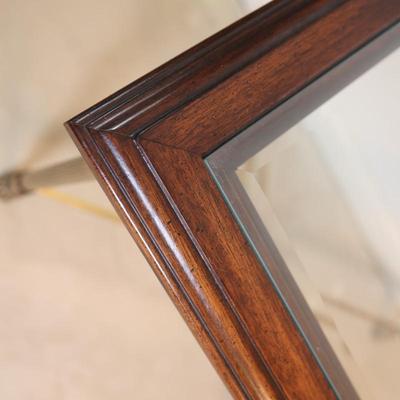 Wood & Beveled Glass Side Table