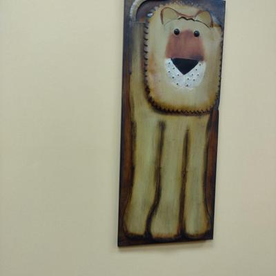 Metal Wall Art- Giraffe, Lion, and Zebra- Approx 11 1/2" x 28 1/2"