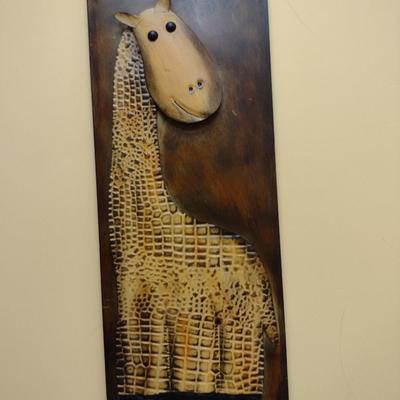 Metal Wall Art- Giraffe, Lion, and Zebra- Approx 11 1/2" x 28 1/2"