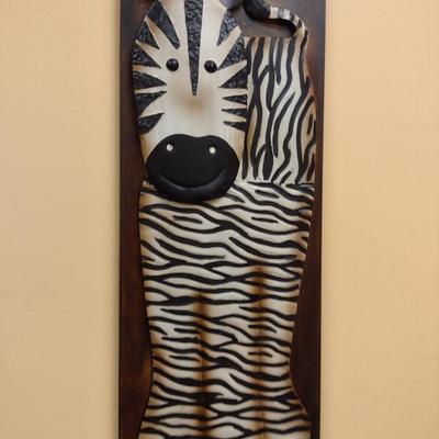 Metal Wall Art- Giraffe, Lion, and Zebra- Approx 11 1/2" x 28 1/2"
