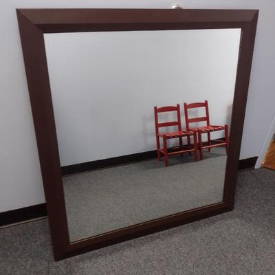 Wood Framed Wall Mirror- Approx 39 1/2" x 41 1/2"