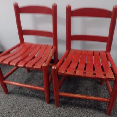 Pair of Wooden Children's Chairs